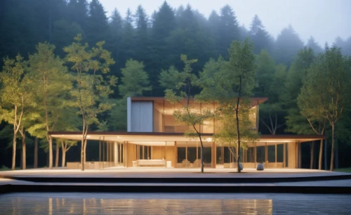 house with lake,snohetta,zumthor,house by the water,boat house,timber house,forest house,bohlin,revit,passivhaus,summer house,boathouse,amanresorts,house in the forest,wooden house,lohaus,prefab,archidaily,floating huts,houseboat,Photography,General,Realistic