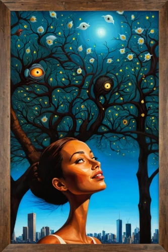 girl with tree,mother earth,oil painting on canvas,oshun,art painting,biophilia,amerykah,ofili,african art,rooted,treemonisha,indigenous painting,glass painting,ledisi,emancipation,dryad,dream art,oil on canvas,afrofuturism,erykah