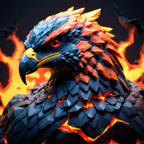 uniphoenix,phoenix rooster,phoenixes,gryphon,fenix,firehawks,fire birds,firehawk,firebrand,3d crow,phenix,fireflight,fire background,hotbird,eagle illustration,garuda,phoenix,pheonix,firebird,griffon,Unique,3D,Low Poly