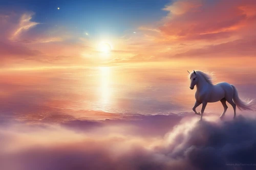 unicorn background,pegasi,fantasy picture,pegasys,skyhorse,unicorn art,dream horse,arabian horse,equine,licorne,pegaso,a white horse,beautiful horses,white horse,pegasus,dreamscapes,fantasy landscape,eckankar,colorful horse,fantasy art,Illustration,Realistic Fantasy,Realistic Fantasy 01