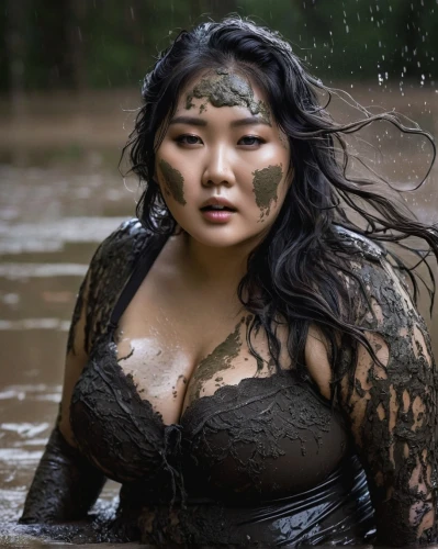 mudbath,wet,muddier,wet girl,mud,maori,asian woman,amazonian,mongolian girl,photoshoot with water,omotoyossi,water nymph,crocodile woman,wet body,enchantress,mudhole,drenched,inner mongolian beauty,the enchantress,bbw,Photography,Artistic Photography,Artistic Photography 05