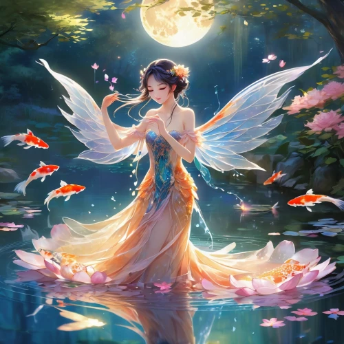 fairie,water nymph,kupala,flower fairy,faerie,fairy peacock,garden fairy,fairy,fairy galaxy,rosa 'the fairy,fae,fairy queen,rosa ' the fairy,nami,diwata,faery,little girl fairy,fantasia,fairy world,fantasy picture,Illustration,Japanese style,Japanese Style 03