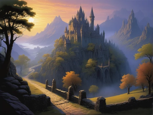 fantasy landscape,hogwarts,fantasy picture,tirith,gondolin,rivendell,diagon,beleriand,nargothrond,fantasy art,erebor,fairy tale castle,castle of the corvin,knight's castle,fairytale castle,castles,ruined castle,castel,riftwar,castlelike,Conceptual Art,Sci-Fi,Sci-Fi 15