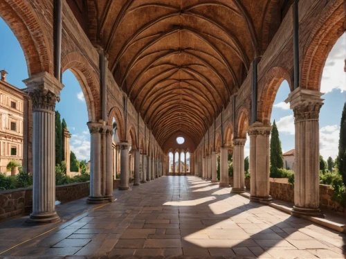 colonnades,archways,arcaded,colonnade,certosa di pavia,residenz,abbaye de belloc,sapienza,mirogoj,theed,cloistered,archly,loggia,cloister,arches,vaulted ceiling,venaria,umayyad palace,zelenay,cochere,Photography,General,Realistic