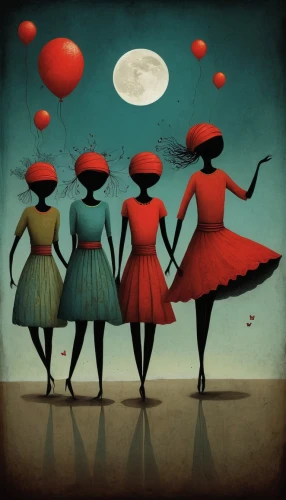 sewing silhouettes,women silhouettes,quadrille,quartette,dancers,red balloon,red balloons,jugglers,moondance,momix,moonlighters,confidantes,handmaids,flamenco,moonglows,mostovoy,ballroom dance silhouette,quartet,velvelettes,moon phases,Illustration,Abstract Fantasy,Abstract Fantasy 19