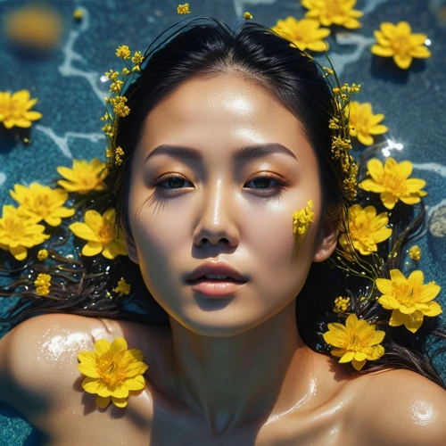 yellow petals,water lotus,water flowers,flower of water-lily,flower water,water flower,yellow petal,yellow rose background,yellow skin,yellow roses,yellow flower,ninagawa,yellow daisies,water lily,hyori,yellow flowers,yellow background,in water,asian woman,waterlily,Photography,General,Sci-Fi