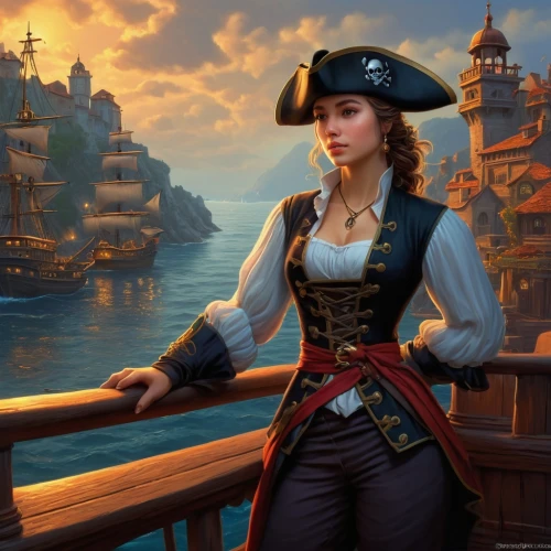 pirate,topsails,barranger,elizabethport,sot,aveline,novigrad,esmeralda,pirating,commandeer,ahoy,merchantman,hornblower,doubloons,swashbuckler,capitaine,shipman,trine,piratical,privateers,Illustration,Realistic Fantasy,Realistic Fantasy 27