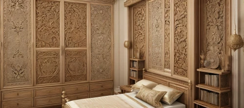 armoire,patterned wood decoration,cabinetry,paneling,cabinet,interior decor,panelled,millwork,interior decoration,wall panel,walk-in closet,room door,sacristy,ornamental dividers,fretwork,ornate room,woodwork,biedermeier,carved wall,the court sandalwood carved
