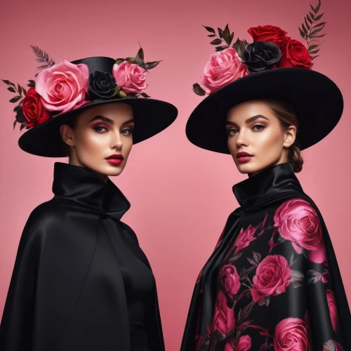 milliners,millinery,noble roses,spring carnations,twin flowers,wild roses,pink carnations,coven,milliner,derivable,demarchelier,witches' hats,carnations,blooming roses,rankin,esperance roses,pink roses,countesses,canonesses,headpieces,Photography,General,Fantasy