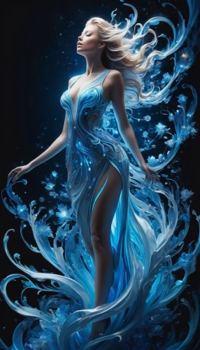 blue enchantress,sirena,aquarius,water nymph,ice queen,allura,mermaid vectors,fantasia,siren,bluefire,azura,naiad,fathom,amphitrite,adagio,margairaz,aquamarine,elsa,azure,flowing,Illustration,Realistic Fantasy,Realistic Fantasy 20