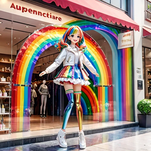 anime japanese clothing,antiprisms,arcobaleno,antiprism,chromophore,rainbow background,toy store,store window,shopping icon,rainbow unicorn,prisms,prismatic,precure,store front,candy store,append,shopnbc,dressup,harajuku,toyshop,Anime,Anime,General