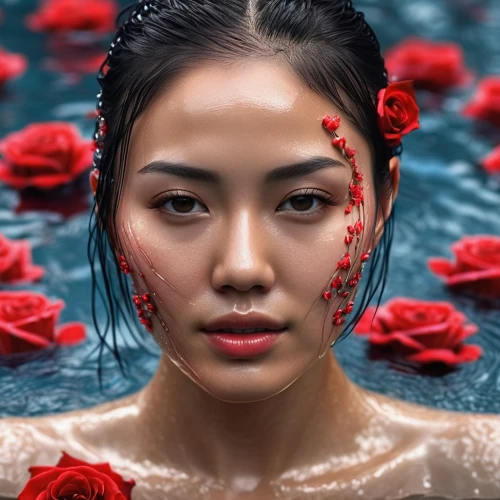 red rose in rain,jinglei,water rose,red roses,red rose,red petals,rose petals,geisha,ninagawa,with roses,rosae,asian woman,geisha girl,miss vietnam,japanese woman,asian vision,japan rose,spray roses,asiaticas,jingna,Photography,General,Sci-Fi