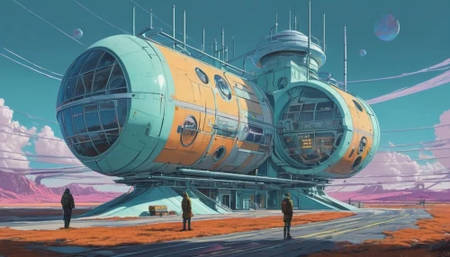 futuristic landscape,technosphere,scifi,sedensky,homeworlds,homeworld,spaceport,primosphere,electrohome,futuristic architecture,sci - fi,technodrome,arcology,futuristic art museum,gas planet,sci fiction illustration,sci fi,bathysphere,cyberworld,extrasolar,Conceptual Art,Sci-Fi,Sci-Fi 24