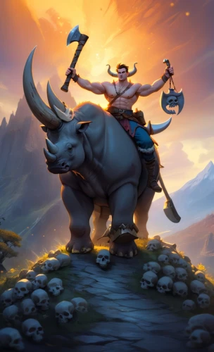 skylander giants,elephant ride,skaarup,game illustration,wukong,koryaks,torvald,janja,obelix,pumbaa,fantasy picture,talus,niroshan,trundle,dusk background,chima,bawazir,garen,skylanders,kolins,Anime,Anime,Cartoon