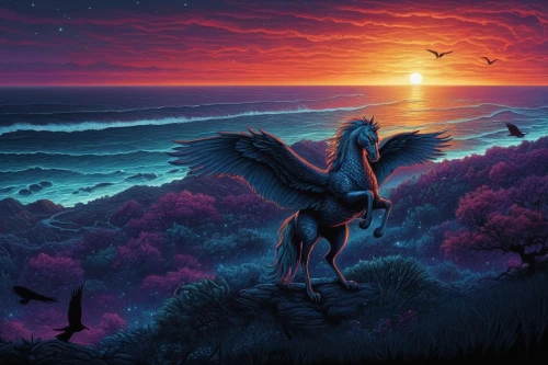 fantasy picture,fantasy art,pelican,pegasi,hildebrandt,pegasys,pegasus,pterosaurs,birds of the sea,pelicans,psygnosis,world digital painting,saturnyne,unicorn art,sea swallow,archaeopteryx,fantasy landscape,3d fantasy,unicorn background,welin,Illustration,Realistic Fantasy,Realistic Fantasy 25