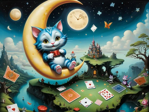 alberty,game illustration,wollemi,moonan,fantasy picture,children's background,tea party cat,korin,fairy tale character,alice in wonderland,storybook,fantasy art,sylbert,cats playing,lucky cat,smallworld,storybook character,kittani,ostara,xanth,Conceptual Art,Fantasy,Fantasy 15