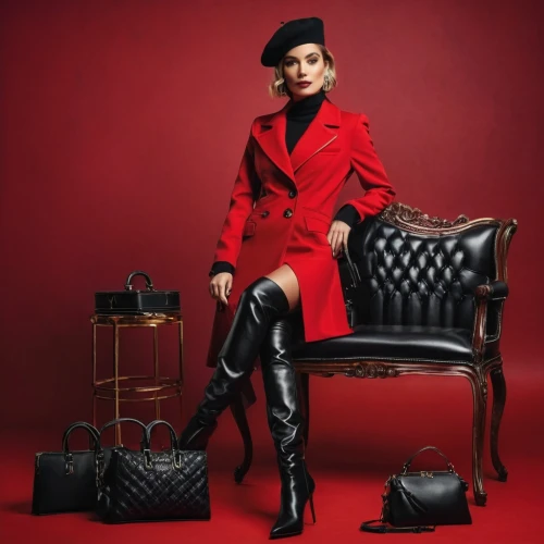 leather suitcase,calfskin,leatherette,woman in menswear,galliano,redcoat,leathery,red bag,leather goods,fashiontv,bellboy,tailcoat,lambskin,women fashion,delvaux,red coat,boisset,roitfeld,hatbox,fashion shoot,Photography,General,Fantasy