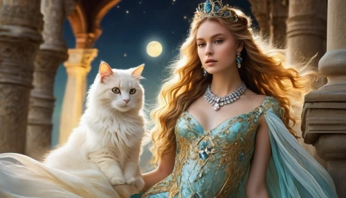 fantasy picture,snowbell,margairaz,sigyn,white cat,margaery,galadriel,frigga,fantasy art,the snow queen,morgause,white rose snow queen,fireheart,eilonwy,noldor,fairy tale character,noblewoman,ellinor,celeborn,aslaug