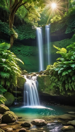 green waterfall,nature wallpaper,nectan,nature background,waterfall,full hd wallpaper,water fall,waterfalls,windows wallpaper,mountain spring,flowing water,water falls,brown waterfall,tropical forest,green forest,nitobe,mountain stream,natural scenery,green wallpaper,fairy forest,Photography,General,Realistic