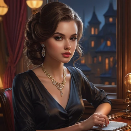 romantic portrait,behenna,victorian lady,elizaveta,donsky,jeweller,fantasy portrait,petrova,fantasy art,watchmaker,noblewoman,anastasiadis,evgenia,romantic look,headmistress,selina,ravenloft,belle,game illustration,woman at cafe,Illustration,Realistic Fantasy,Realistic Fantasy 27