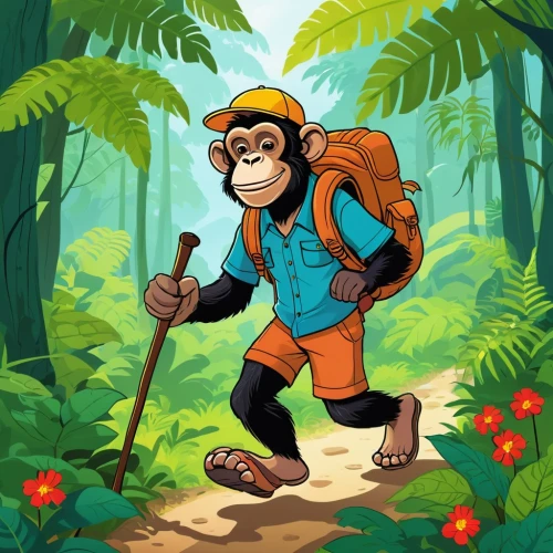 monkey soldier,kratts,barbary monkey,monkey gang,macaco,hiker,primatologist,monkey god,macaca,the monkey,monkeying,tarzan,monkey,simian,mangabey,war monkey,monkey banana,the law of the jungle,kratt,spelunker,Illustration,Children,Children 02