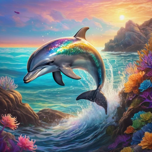 dolphin background,oceanic dolphins,dolphins,dauphins,two dolphins,dolphins in water,dolphin,porpoise,bottlenose dolphins,ocean background,dusky dolphin,wyland,orca,dolphin coast,dolphin swimming,delphin,bottlenose dolphin,cetacean,orcas,cetaceans,Illustration,Paper based,Paper Based 16