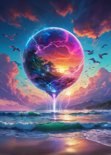 fantasy picture,orb,fantasy landscape,dreamstone,ozma,anjuna,windbloom,libra,organica,discala,crystal ball,ocean paradise,cosmosphere,dreamscape,wavefront,prism ball,ocean background,world digital painting,beach ball,3d fantasy,Conceptual Art,Daily,Daily 21