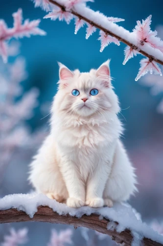 blue eyes cat,cat with blue eyes,himalayan persian,siberian cat,snowcat,white cat,frostbitten,cat on a blue background,snowball,winter animals,siberian,winter background,snowshoe,snowcats,cute cat,snowbell,frostily,birman,hoarfrost,the snow queen,Illustration,Vector,Vector 17