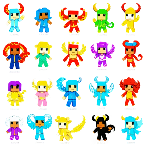 sprites,powerups,megaplumes,fairy lanterns,colored lights,rainbow jazz silhouettes,pixel cells,game characters,lumo,flashbulbs,flashlights,spectral colors,sprits,angel lanterns,colorful light,party icons,rainbow color palette,lanterns,crown icons,light effects,Unique,Pixel,Pixel 03