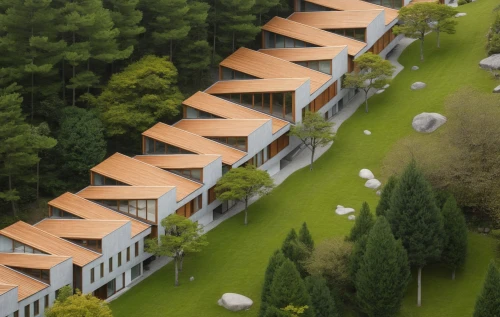 ecovillages,school design,new housing development,golf hotel,ecovillage,3d rendering,dormitories,residencial,apartment complex,golf resort,hotel complex,residential,dormitory,cohousing,newcrest,sketchup,townhomes,bendemeer estates,treehouses,bungalows,Photography,General,Realistic