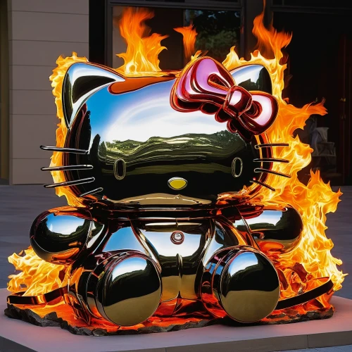 flamed grill,heavy motorcycle,bomberman,ironhead,burnout fire,cartoon car,fireblade,motorcycle,barbeque grill,topolino,lucky cat,komiyama,tatari,grill,muscle car cartoon,barbecue grill,meowth,black motorcycle,motorbike,painted grilled,Unique,3D,Modern Sculpture