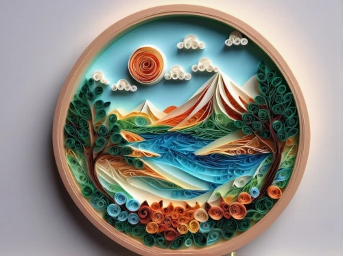 glass painting,embroidery hoop,wood art,wooden plate,wood carving,circle shape frame,majolica,enamelled,woodcarving,woodburning,marquetry,decorative plate,woodring,crescent moon,marble painting,hand carved,hand painting,carved wood,decorative art,mother earth,Unique,Paper Cuts,Paper Cuts 09