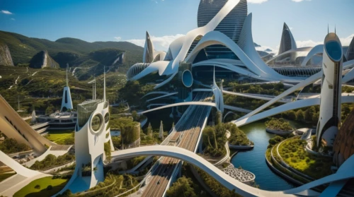 futuristic landscape,futuristic architecture,futuristic art museum,ecotopia,ringworld,ordos,arcology,superhighways,sky space concept,areopolis,biospheres,cardassia,megastructures,theed,utopias,superstructures,silico,solar cell base,skyreach,skylstad,Photography,General,Realistic