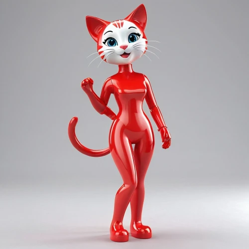 3d figure,rubber doll,3d model,red cat,pussycat,3d rendered,redcat,suara,feline,3d render,mellat,felidae,cartoon cat,squeakquel,miraculous,derivable,kozik,catsuit,maraschino,doll cat,Unique,3D,3D Character