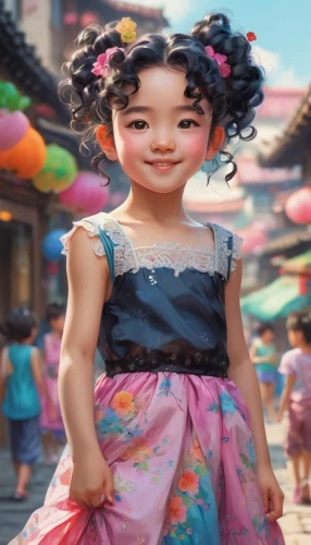 shanghai disney,little girl in pink dress,hanbok,female doll,japanese doll,zhiyuan,cute cartoon character,korean folk village,disney character,world digital painting,the japanese doll,chuseok,imaginasian,xiaohui,mulan,xiaoxi,painter doll,doll dress,guobao,little girl in wind,Illustration,Japanese style,Japanese Style 02