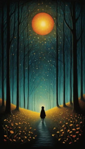 ufo,autumn background,ufos,world digital painting,sci fiction illustration,autumn walk,digital art,abductee,halloween background,the path,the mystical path,woman walking,pathway,fantasy picture,girl walking away,digital artwork,moonwalked,garrison,halloween illustration,digital illustration,Illustration,Abstract Fantasy,Abstract Fantasy 19