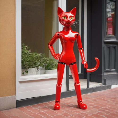 red cat,redcat,alleycat,alley cat,cartoon cat,macavity,miraculous,pussycat,rubber doll,lucky cat,firecat,gato,doll cat,feline,pink cat,3d figure,redcats,murgatroyd,devilbiss,felino,Unique,3D,Modern Sculpture