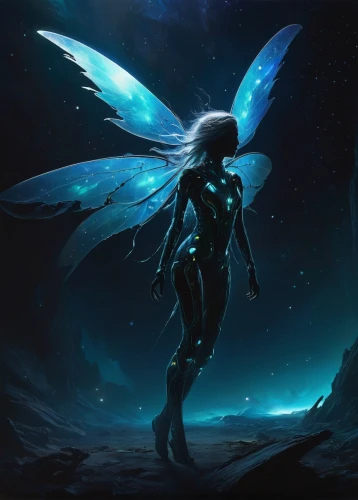 aurora butterfly,morphos,navi,blue enchantress,nebula guardian,faerie,archangel,fantasia,angelman,glass wings,saturnyne,dark angel,janna,sylph,nightwing,winged,bluefire,skyflower,celldweller,angel wing,Illustration,Realistic Fantasy,Realistic Fantasy 16