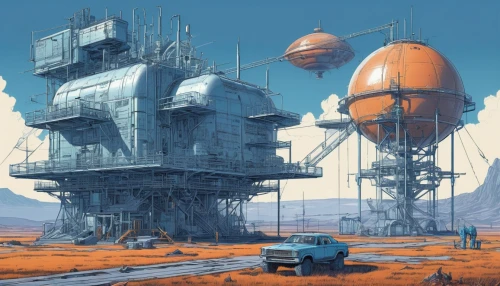 cosmodrome,sedensky,futuristic landscape,scifi,spaceport,homeworld,space port,spaceports,homeworlds,sci fi,sci - fi,outpost,sci fiction illustration,earth station,industrial landscape,arcology,moonbase,technosphere,megastructures,futuristic architecture,Unique,Design,Blueprint