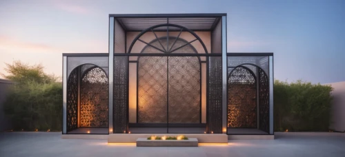 dubai frame,mihrab,columbarium,mirror house,columbaria,glass facade,mausoleum,minbar,crematorium,metallic door,stargates,tabernacles,mausoleums,mikvah,islamic architectural,decorative fountains,mouawad,ornamental dividers,bird cage,lusail