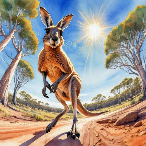 macropus,kangaroo,macropus rufogriseus,macropus giganteus,kangas,wallaroo,cangaroo,downunder,australiae,australian wildlife,kanga,macropods,kangaroos,dinkum,marsupial,eastern grey kangaroo,wallaby,marsudi,roo,australiana,Illustration,Paper based,Paper Based 27