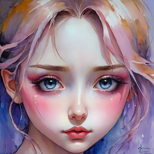 angel's tears,chibiusa,kommuna,crying heart,haru,baby's tears,girl portrait,worried girl,digital painting,crying angel,hoshihananomia,sorrow,fantasy portrait,glum,tears bronze,tear,digital art,portrait of a girl,world digital painting,usagi,Illustration,Realistic Fantasy,Realistic Fantasy 30