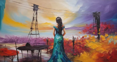 oil painting on canvas,art painting,girl in a long dress,boho art,oil painting,fabric painting,bohemian art,peinture,boho art style,dmitriev,dream art,oil on canvas,dubbeldam,dance with canvases,pintura,glass painting,caple,by chaitanya k,jagannathan,pintor,Illustration,Paper based,Paper Based 04
