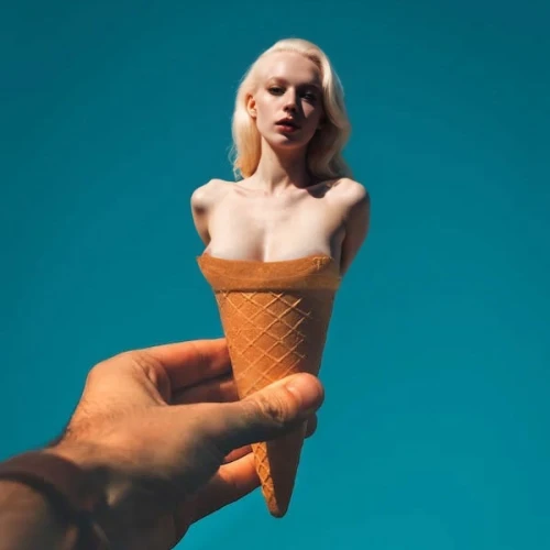 woman with ice-cream,poppycock,ice cream cone,aglycone,cones-milk star,concretes,ice cream,whipped ice cream,gelati,cornetto,conceptual photography,sundae,woman holding pie,sweet ice cream,ice creams,baldessari,milk ice cream,icecream,antwoord,fanning