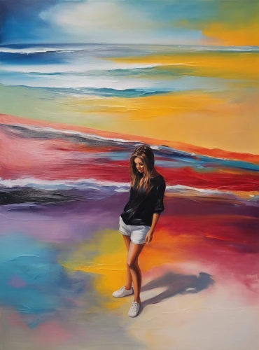 girl walking away,woman walking,mousseau,oil painting on canvas,woman playing,dance with canvases,girl in a long,oil on canvas,little girl running,pittura,oil painting,experimenter,girl on the river,female runner,woman thinking,little girl in wind,expressionist,girl on the dune,art painting,levinthal,Illustration,Paper based,Paper Based 04