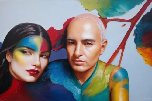 oil painting on canvas,mexican painter,pinturas,pintura,art painting,glass painting,paschke,rans,nielly,pintados,oil painting,italian painter,bodypainting,two people,artistas,luminism,colorists,airbrush,pareja,amantes,Illustration,Paper based,Paper Based 04