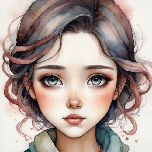 kommuna,girl portrait,liesel,schierke,schierholtz,clementine,watercolor,fantasy portrait,mystical portrait of a girl,watercolor painting,krita,hoshihananomia,watercolor women accessory,schierstein,illustrator,portrait of a girl,watercolors,haru,young girl,lovett,Conceptual Art,Daily,Daily 34