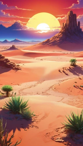 desert desert landscape,desert landscape,desert background,desert,the desert,dune landscape,arid landscape,capture desert,deserto,flowerful desert,landscape background,cartoon video game background,desertlike,desert planet,stone desert,semidesert,sandplains,arid land,deserts,sahara desert,Illustration,Japanese style,Japanese Style 03