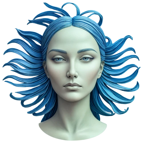 sculpt,amphitrite,blue painting,blue enchantress,azzurro,gradient mesh,sculptress,digital painting,cortana,medusa,undine,krita,azura,sedna,blue background,naiad,azzurra,nereid,melpomene,cerulean,Illustration,Realistic Fantasy,Realistic Fantasy 41