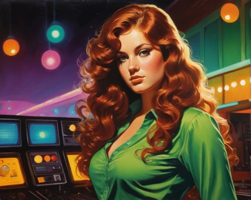 fujiko,retro woman,retro women,retro girl,emshwiller,retro pin up girl,telephone operator,radebaugh,barmaid,pinball,retro pin up girls,pin ups,girl at the computer,game illustration,currin,maureen o'hara - female,transistor,ann margarett-hollywood,croupier,switchboard operator,Conceptual Art,Daily,Daily 12